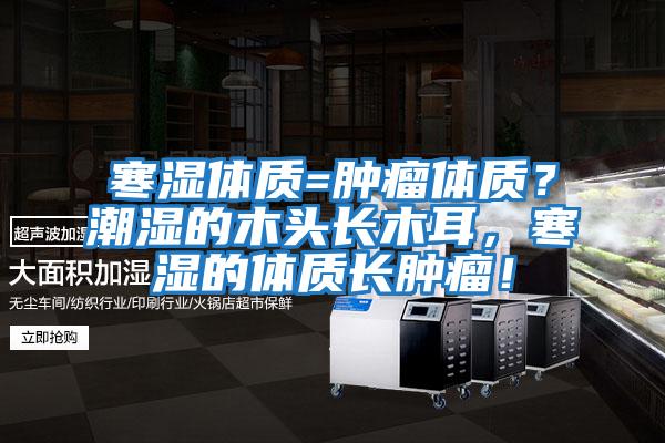 寒濕體質=腫瘤體質？潮濕的木頭長木耳，寒濕的體質長腫瘤！